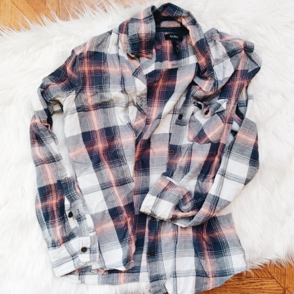 Pink and blue flannel